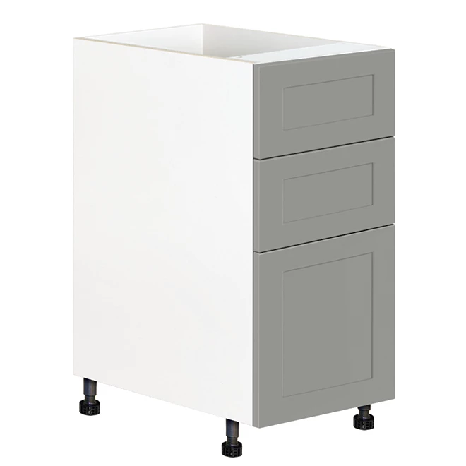 Eklipse Base Kitchen Cabinet with Drawers - Angelite Collection - 15 1/8-in x 34 3/4-in - Grey 3 Eklipse Base Kitchen Cabinet with Drawers - Angelite Collection - 15 1/8-in x 34 3/4-in - Grey