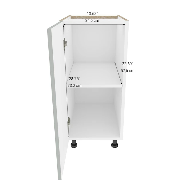 Eklipse Angelite 1-Door Base Kitchen Cabinet - 15 1/8-in x 34 3/4-in - Grey 5 Eklipse Angelite 1-Door Base Kitchen Cabinet - 15 1/8-in x 34 3/4-in - Grey - Image 3