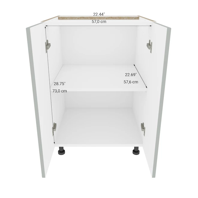 Eklipse Angelite Base Kitchen Cabinet - 2 Doors - 23 15/16-in x 34 3/4-in - Grey 5 Eklipse Angelite Base Kitchen Cabinet - 2 Doors - 23 15/16-in x 34 3/4-in - Grey - Image 3