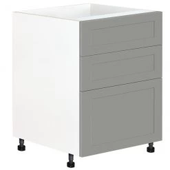 Eklipse Angelite Base Kitchen Cabinet with Drawers - 23 15/16-in x 34 3/4-in - Grey