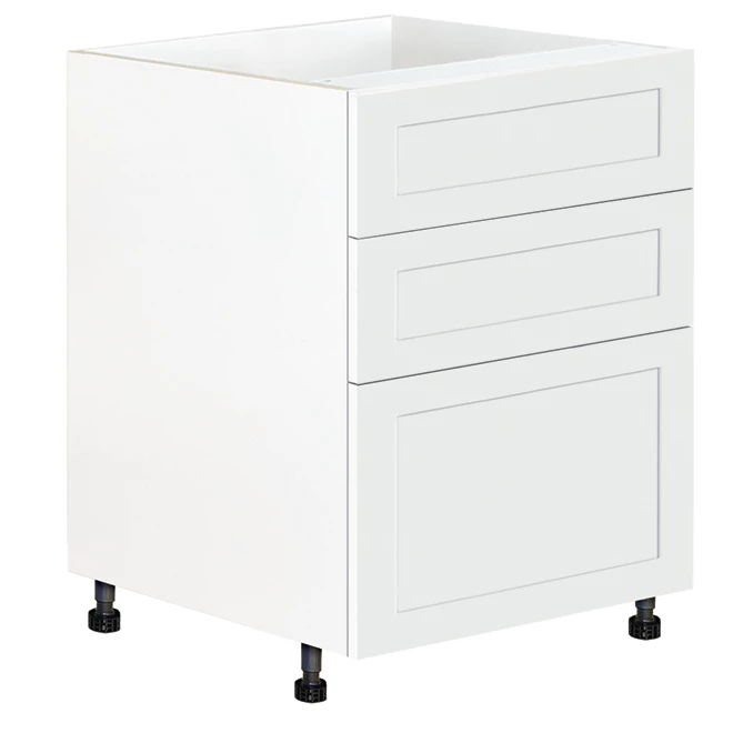 Eklipse Perle Base Kitchen Cabinet with Drawers - 23 15/16-in x 34 3/4-in - White 3 Eklipse Perle Base Kitchen Cabinet with Drawers - 23 15/16-in x 34 3/4-in - White