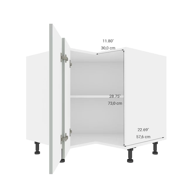 Eklipse Angelite Kitchen Corner Base Cabinet - 36 1/4-in x 34 3/4-in - Grey 5 Eklipse Angelite Kitchen Corner Base Cabinet - 36 1/4-in x 34 3/4-in - Grey - Image 3