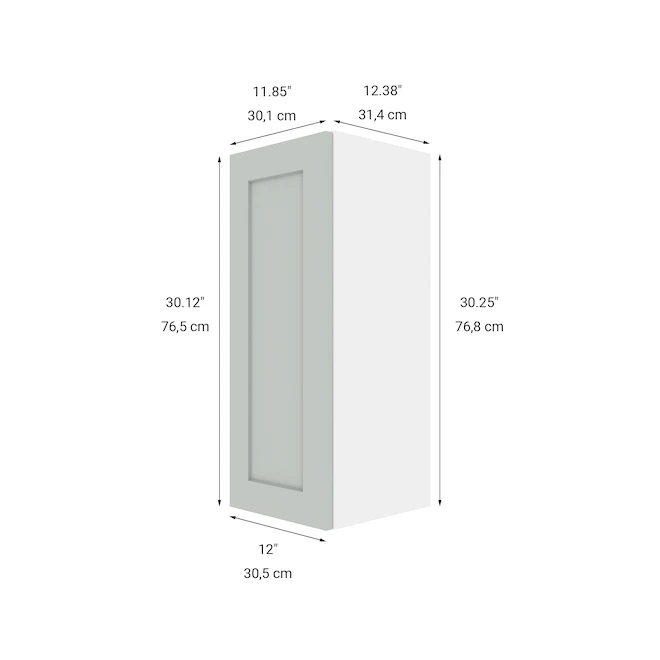 Eklipse Kitchen Cabinet - Wall Mount - Angelite Collection - 12-in x 30 1/4-in 4 Eklipse Kitchen Cabinet - Wall Mount - Angelite Collection - 12-in x 30 1/4-in - Image 2