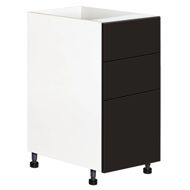 Eklipse Onyx Base Kitchen Cabinet with Drawers - 15 1/8-in x 34 3/4-in - Black 3 Eklipse Onyx Base Kitchen Cabinet with Drawers - 15 1/8-in x 34 3/4-in - Black