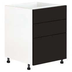 Eklipse Onyx Base Kitchen Cabinet with Drawers - 23 15/16-in x 34 3/4-in - Black