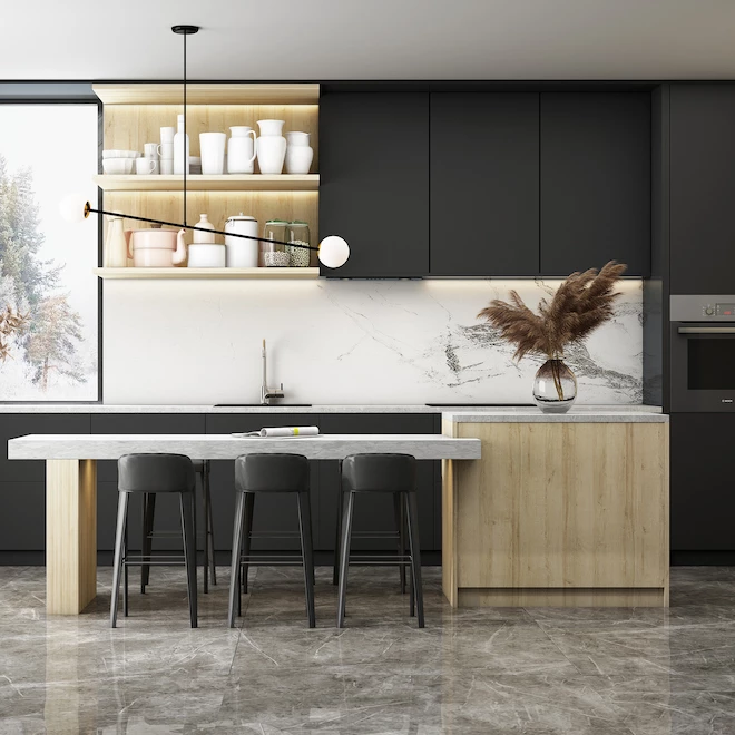 Eklipse Onyx Base Kitchen Cabinet - 12-in x 34 3/4-in - Black 6 Eklipse Onyx Base Kitchen Cabinet - 12-in x 34 3/4-in - Black - Image 4