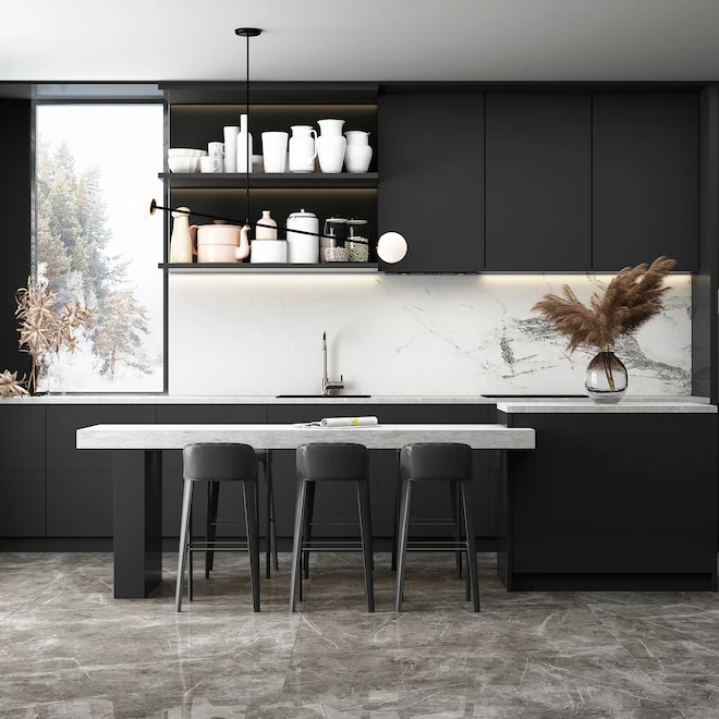 Eklipse Onyx Base Kitchen Cabinet - 15 1/8-in x 34 3/4-in - Black 6 Eklipse Onyx Base Kitchen Cabinet - 15 1/8-in x 34 3/4-in - Black - Image 4