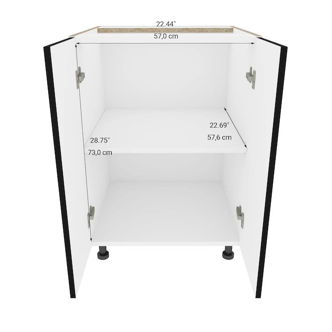 Eklipse Onyx Base Kitchen Cabinet - 23 15/16-in x 34 3/4-in - Black 5 Eklipse Onyx Base Kitchen Cabinet - 23 15/16-in x 34 3/4-in - Black - Image 3