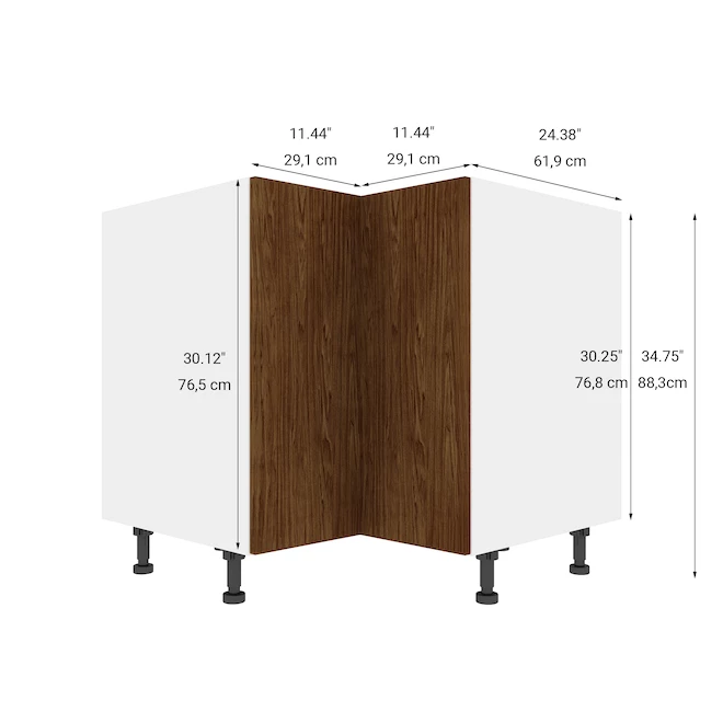 Eklipse Saphir Corner Base Kitchen Cabinet - 36 1/4-in x 34 3/4-in - Woodgrain 4 Eklipse Saphir Corner Base Kitchen Cabinet - 36 1/4-in x 34 3/4-in - Woodgrain - Image 2