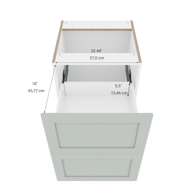 Eklipse Angelite Base Kitchen Cabinet - 2 Drawers - 24-in - Polymer - Grey 5 Eklipse Angelite Base Kitchen Cabinet - 2 Drawers - 24-in - Polymer - Grey - Image 3