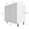 Eklipse Angelite Base Cabinet - 2 Doors - 33-in - Polymer - Grey -Deals Eclipse Kitchens Store 75396564b L