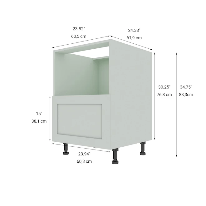 Eklipse Angelite Base Cabinet for Microwave Oven 1 Drawer - 24-in - Polymer - Grey 4 Eklipse Angelite Base Cabinet for Microwave Oven 1 Drawer - 24-in - Polymer - Grey - Image 2