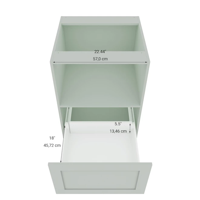 Eklipse Angelite Base Cabinet for Microwave Oven 1 Drawer - 24-in - Polymer - Grey 5 Eklipse Angelite Base Cabinet for Microwave Oven 1 Drawer - 24-in - Polymer - Grey - Image 3