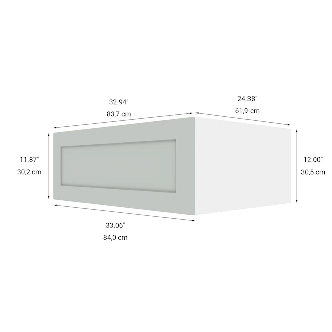 Eklipse Angelite Horizontal Wall Cabinet - 1 Door - 33-in x 24-in - Polymer - Grey 4 Eklipse Angelite Horizontal Wall Cabinet - 1 Door - 33-in x 24-in - Polymer - Grey - Image 2