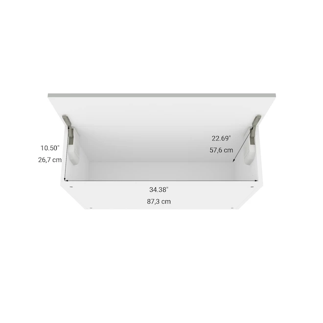 Eklipse Angelite Horizontal Wall Cabinet - 1 Door - 36-in x 24-in - Polymer - Grey 4 Eklipse Angelite Horizontal Wall Cabinet - 1 Door - 36-in x 24-in - Polymer - Grey - Image 2