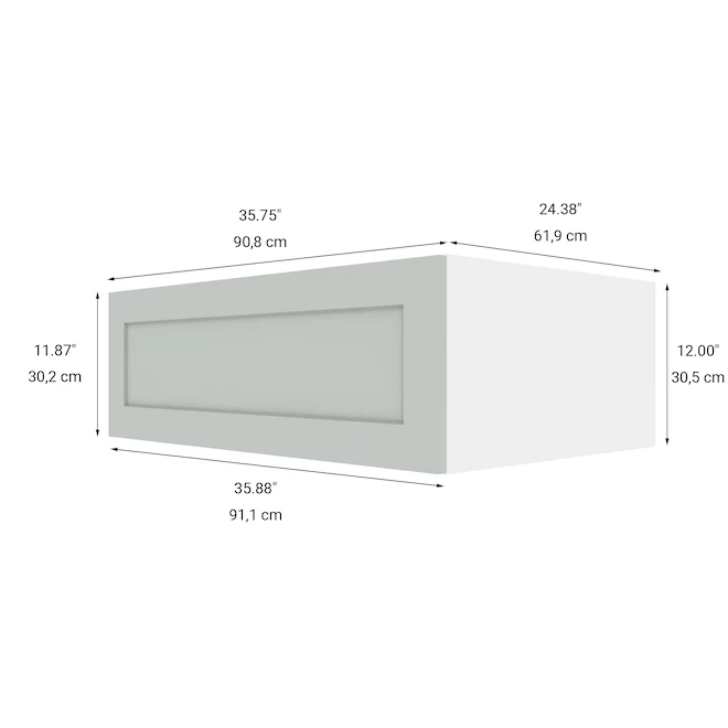 Eklipse Angelite Horizontal Wall Cabinet - 1 Door - 36-in x 24-in - Polymer - Grey 5 Eklipse Angelite Horizontal Wall Cabinet - 1 Door - 36-in x 24-in - Polymer - Grey - Image 3