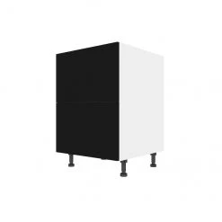 Eklipse Onyx Base Cabinet - 2 Drawers - 24-in - Polymer - Matte Black