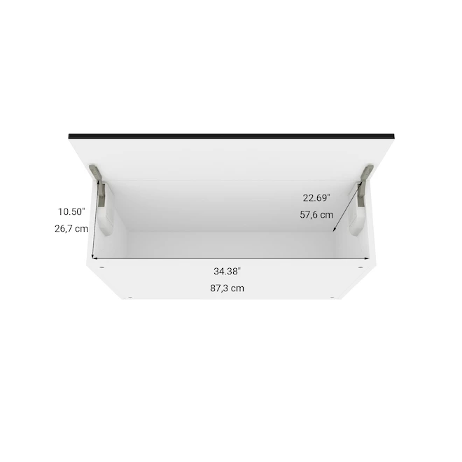 Eklipse Onyx Horizontal Wall Cabinet - 1 Door - 36-in x 24-in - Polymer - Matte Black 4 Eklipse Onyx Horizontal Wall Cabinet - 1 Door - 36-in x 24-in - Polymer - Matte Black - Image 2