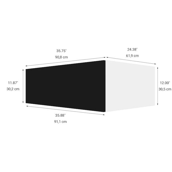 Eklipse Onyx Horizontal Wall Cabinet - 1 Door - 36-in x 24-in - Polymer - Matte Black 5 Eklipse Onyx Horizontal Wall Cabinet - 1 Door - 36-in x 24-in - Polymer - Matte Black - Image 3