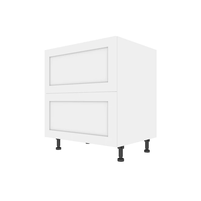 Eklipse Perle 30-in 2-Drawer Base Cabinet - Polymer - Matte White 3 Eklipse Perle 30-in 2-Drawer Base Cabinet - Polymer - Matte White