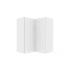 Ebsu Eklipse 2 Doors 2 Shelves Wall Corner Cabinet - Polymer - 24-in x 30-in - Perle