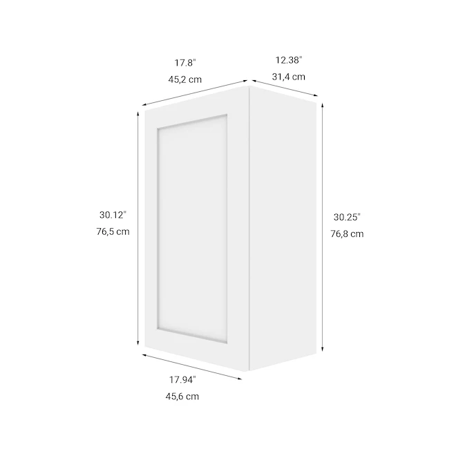 Ebsu Eklipse 1 Door 2 Shelves Wall Cabinet - Polymer - 18-in x 30-in - Perle 4 Ebsu Eklipse 1 Door 2 Shelves Wall Cabinet - Polymer - 18-in x 30-in - Perle - Image 2