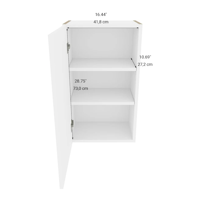 Ebsu Eklipse 1 Door 2 Shelves Wall Cabinet - Polymer - 18-in x 30-in - Perle 5 Ebsu Eklipse 1 Door 2 Shelves Wall Cabinet - Polymer - 18-in x 30-in - Perle - Image 3
