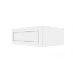 Eklipse Perle Horizontal Wall Cabinet - 1 Door - 33-in x 24-in - Polymer - Matte White