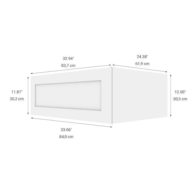 Eklipse Perle Horizontal Wall Cabinet - 1 Door - 33-in x 24-in - Polymer - Matte White 5 Eklipse Perle Horizontal Wall Cabinet - 1 Door - 33-in x 24-in - Polymer - Matte White - Image 3