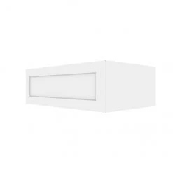 Eklipse Perle Horizontal Wall Cabinet - 1 Door - 36-in x 24-in - Polymer - Matte White