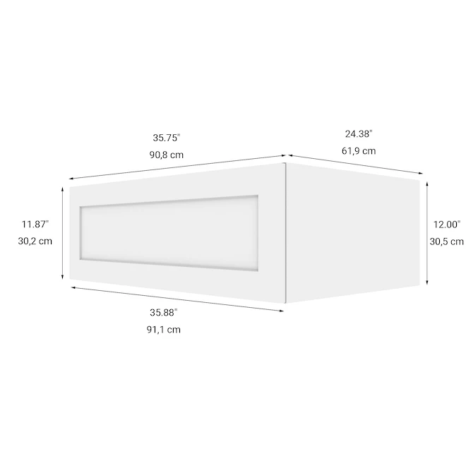 Eklipse Perle Horizontal Wall Cabinet - 1 Door - 36-in x 24-in - Polymer - Matte White 4 Eklipse Perle Horizontal Wall Cabinet - 1 Door - 36-in x 24-in - Polymer - Matte White - Image 2