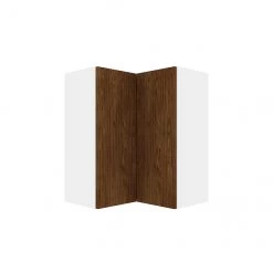Armoire murale d'encoignure Eklipse d'Ebsu à 2 portes et 2 tablettes, polymère, 24 po x 30 po, grain de bois