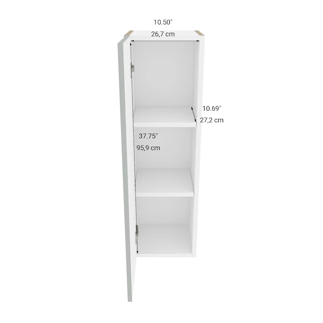 Eklipse Angelite Tall Upper Wall Cabinet - 1 Door 12-in x 39-in - Grey 5 Eklipse Angelite Tall Upper Wall Cabinet - 1 Door 12-in x 39-in - Grey - Image 3