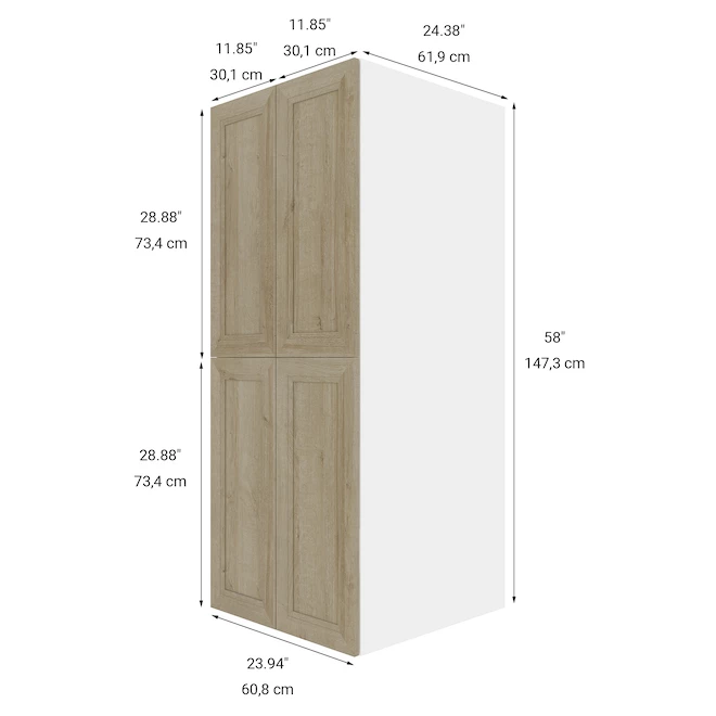 Eklipse Top Pantry Tall Cabinet Coral - 4 Doors 24-in x 58-in 4 Eklipse Top Pantry Tall Cabinet Coral - 4 Doors 24-in x 58-in - Image 2
