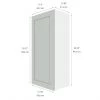 Eklipse Tall Wall Cabinet - 1 Door - 18-in Angelite -Deals Eclipse Kitchens Store 75396657b L
