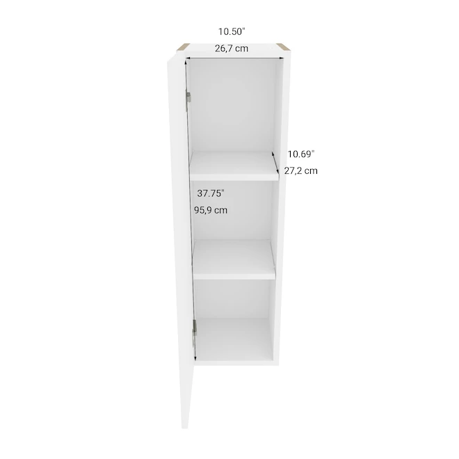 Eklipse Perle 1-Door Tall Upper Wall Cabinet - 12-in x 39-in 5 Eklipse Perle 1-Door Tall Upper Wall Cabinet - 12-in x 39-in - Image 3