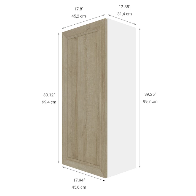 Eklipse Coral 1-Door Tall Upper Wall Cabinet - 15-in x 39-in 4 Eklipse Coral 1-Door Tall Upper Wall Cabinet - 15-in x 39-in - Image 2