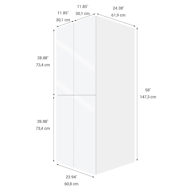 Eklipse Top Pantry Tall Cabinet Topaz - 4 Doors 24-in x 58-in - White 4 Eklipse Top Pantry Tall Cabinet Topaz - 4 Doors 24-in x 58-in - White - Image 2