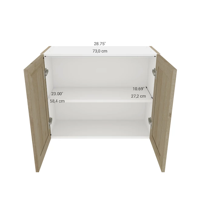 Eklipse by EBSU Coral Medium Wall Cabinet 2 Doors 30-in Brown 5 Eklipse by EBSU Coral Medium Wall Cabinet 2 Doors 30-in Brown - Image 3