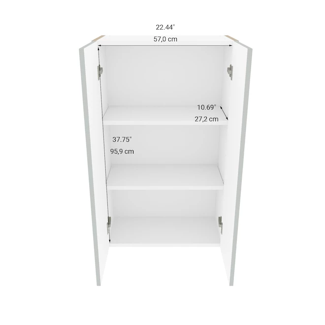 Eklipse by EBSU Ange2 Doors Tall Wall Cabinet - Melamine 24-in grey 5 Eklipse by EBSU Ange2 Doors Tall Wall Cabinet - Melamine 24-in grey - Image 3