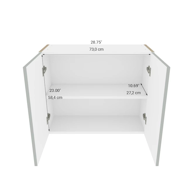 Eklipse by EBSU Angelite 2 Dooes Wall Cabinet - 30-in Melamine Grey 5 Eklipse by EBSU Angelite 2 Dooes Wall Cabinet - 30-in Melamine Grey - Image 3