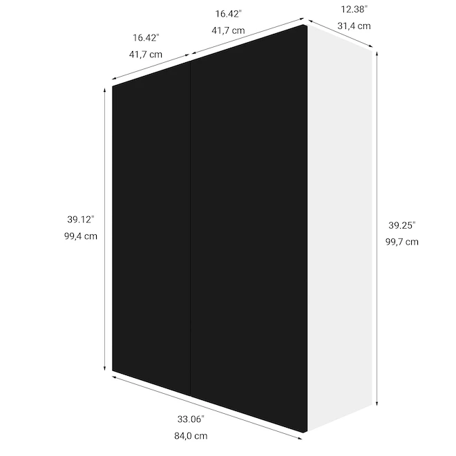 Eklipse Black Onyx Tall Wall Cabinet - 33-in x 39-in 4 Eklipse Black Onyx Tall Wall Cabinet - 33-in x 39-in - Image 2