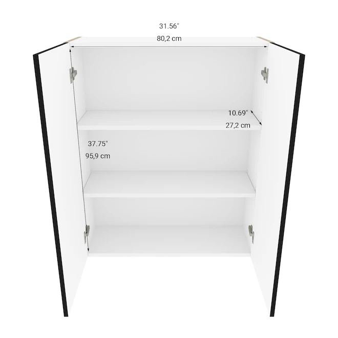 Eklipse Black Onyx Tall Wall Cabinet - 33-in x 39-in 5 Eklipse Black Onyx Tall Wall Cabinet - 33-in x 39-in - Image 3