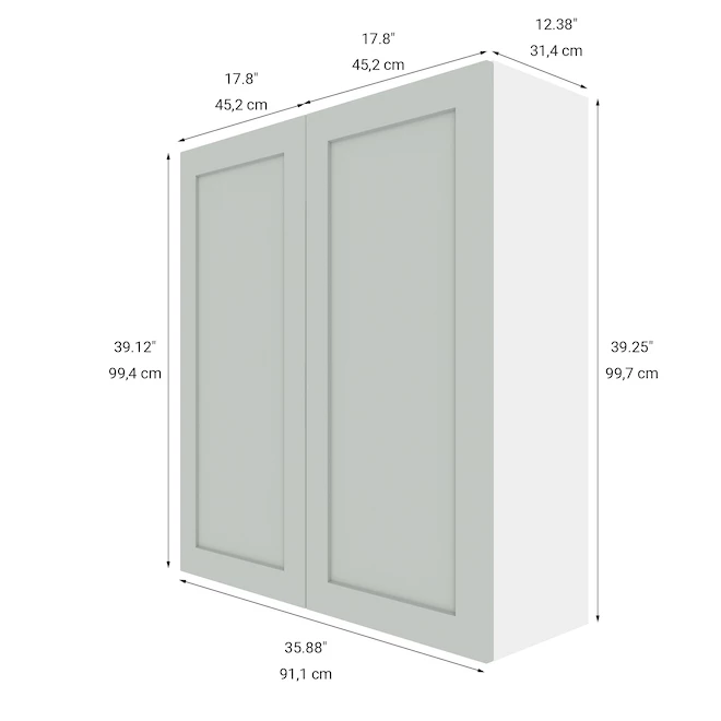 Eklipse Angelite Collection Tall Wall Cabinet - 33-in x 39-in - Grey 4 Eklipse Angelite Collection Tall Wall Cabinet - 33-in x 39-in - Grey - Image 2