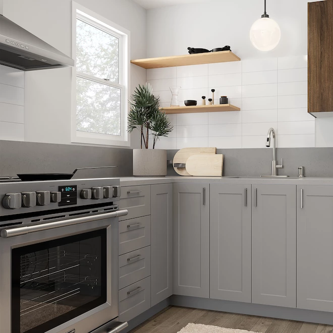 Eklipse Angelite Collection Tall Wall Cabinet - 33-in x 39-in - Grey 5 Eklipse Angelite Collection Tall Wall Cabinet - 33-in x 39-in - Grey - Image 3