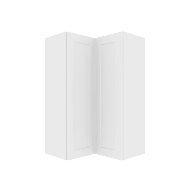 Eklipse Perle Collection Wall Corner Tall Cabinet - 24-in x 39-in - White 3 Eklipse Perle Collection Wall Corner Tall Cabinet - 24-in x 39-in - White
