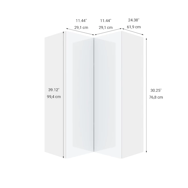 Eklipse Topaz Collection Wall Corner Tall Cabinet - 24-in x 39-in - White 4 Eklipse Topaz Collection Wall Corner Tall Cabinet - 24-in x 39-in - White - Image 2