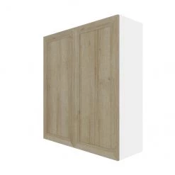 Eklipse Coral Collection Tall Wall Cabinet - 36-in x 39-in - Wood Grain