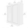 Eklipse Perle Collection Tall Wall Cabinet 36-in x 39-in - White -Deals Eclipse Kitchens Store 75396720b L