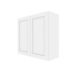 Eklipse Perle White 33-in 2-Door 2-Shelf Wall Cabinet
